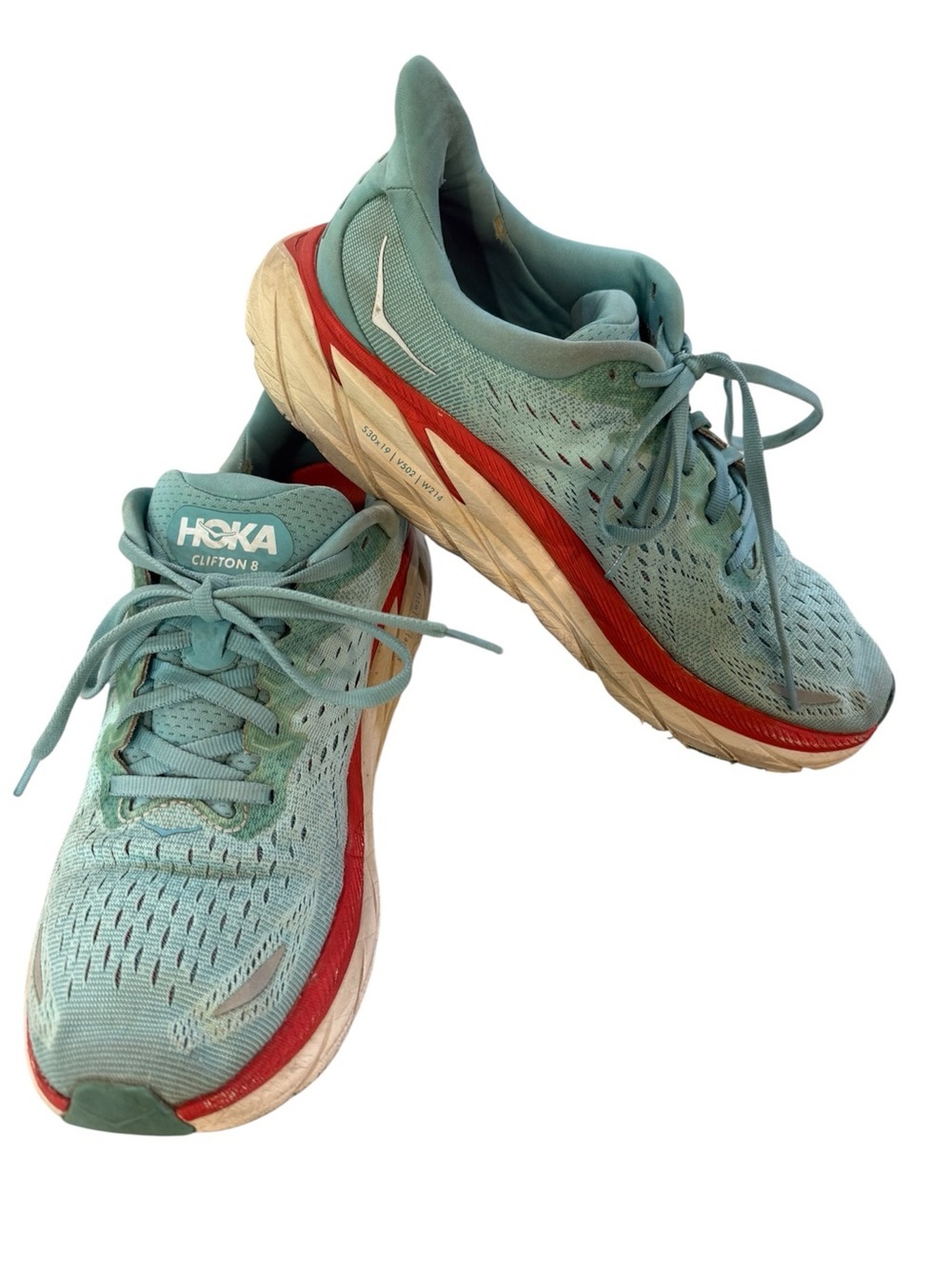 HOKA Clifton 8 Teal Running Shoe in Women’s Size 9.5